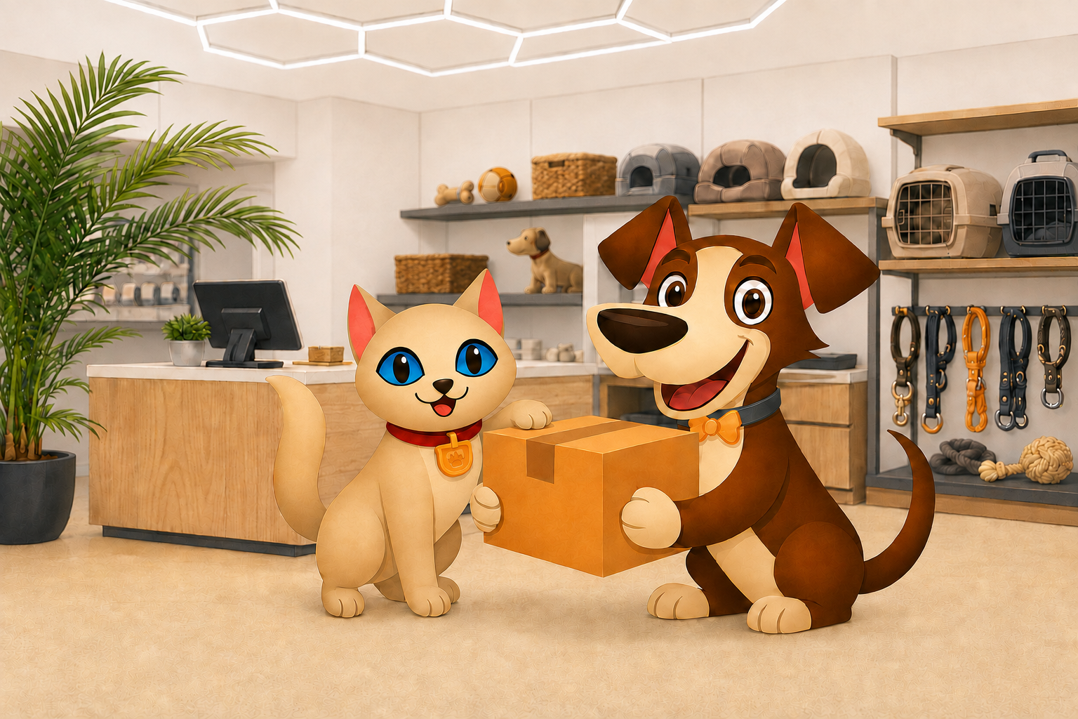 Un chien et un chat, compagnons au cœur d’Animalook